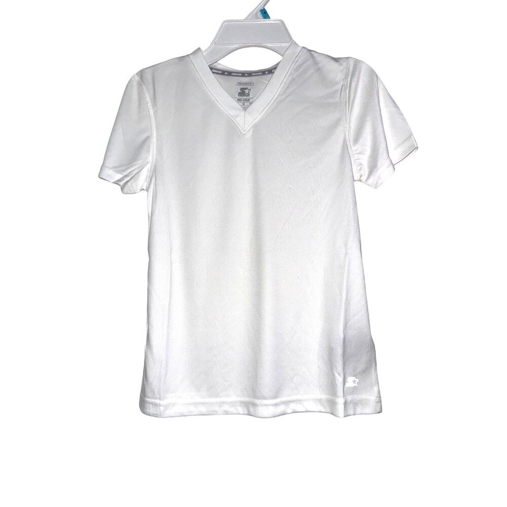 Starter Little  Boys White Dri-Star V-Neck Athletic Shirt Medium